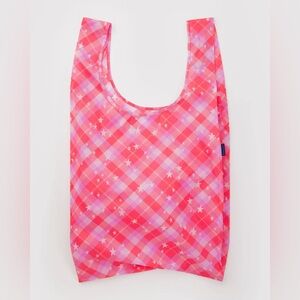 Baggu Big Giant Reusable Bag- Pink Star Plaid